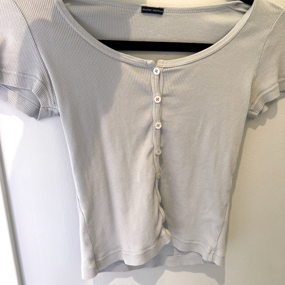 Brandy Melville light blue zelly crop top